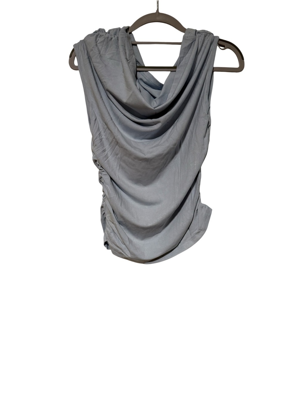Draped Sleeveless Scarf Top - Light Blue